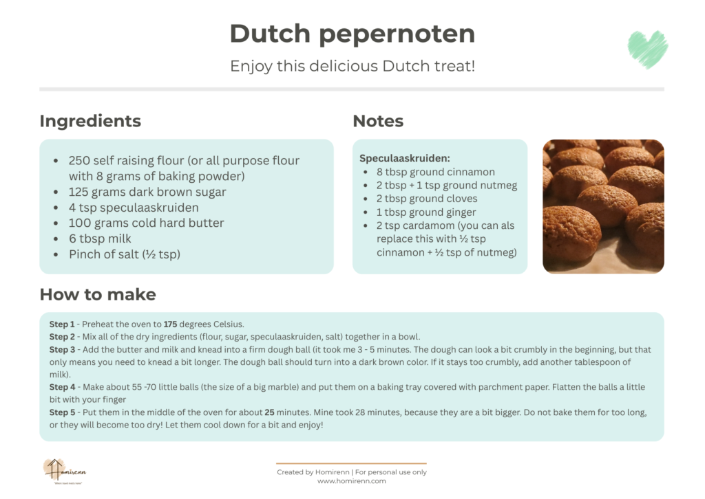 homirenn recipecard dutchpepernoten